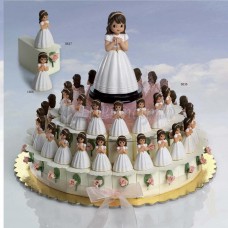 composicion tarta niña comunion con rosario 